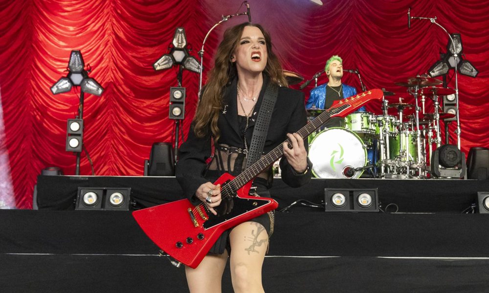 CLARKSTON, MICHIGAN - JULY 13: Lzzy Hale of Halestorm performs at Pine Knob Music Theatre on July 13, 2024 in Clarkston, Michigan. (Photo by Scott Legato/Getty Images)